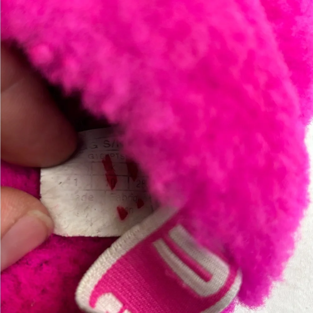 UGG Hot Pink Fluff Slide Sandals Or Slippers